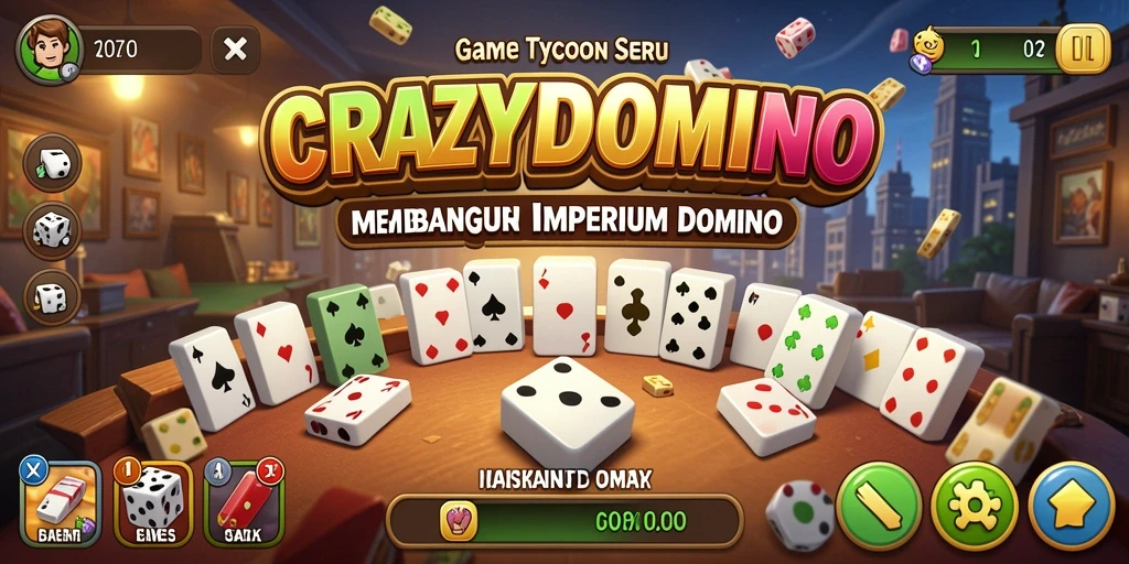 Screenshot utama CRAZYDOMINO menampilkan gameplay Tycoon yang seru dan interaktif.