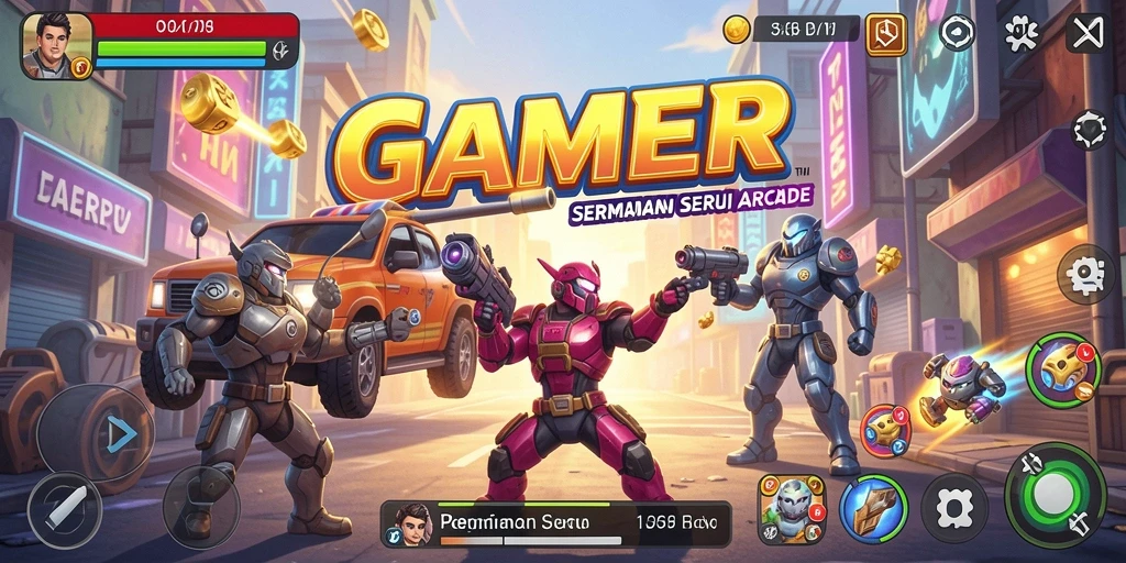 Tampilan gameplay seru dari GAMERP yang penuh aksi arcade.