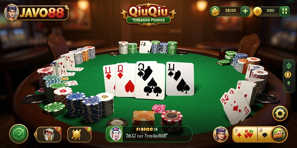 Screenshot menunjukkan gameplay seru QiuQiu di JAVO88.