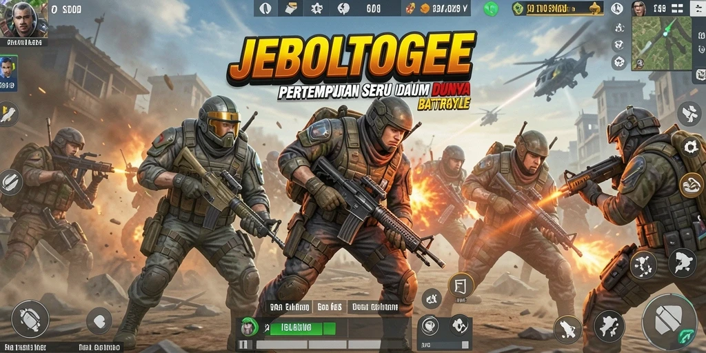 Screenshot JEBOLTOGEL menampilkan aksi intens dalam permainan Battle Royale.