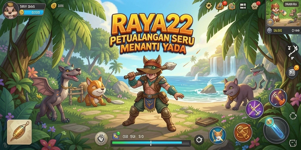 Tangkapan layar RAYA22 menunjukkan aksi petualangan yang seru dan menegangkan.