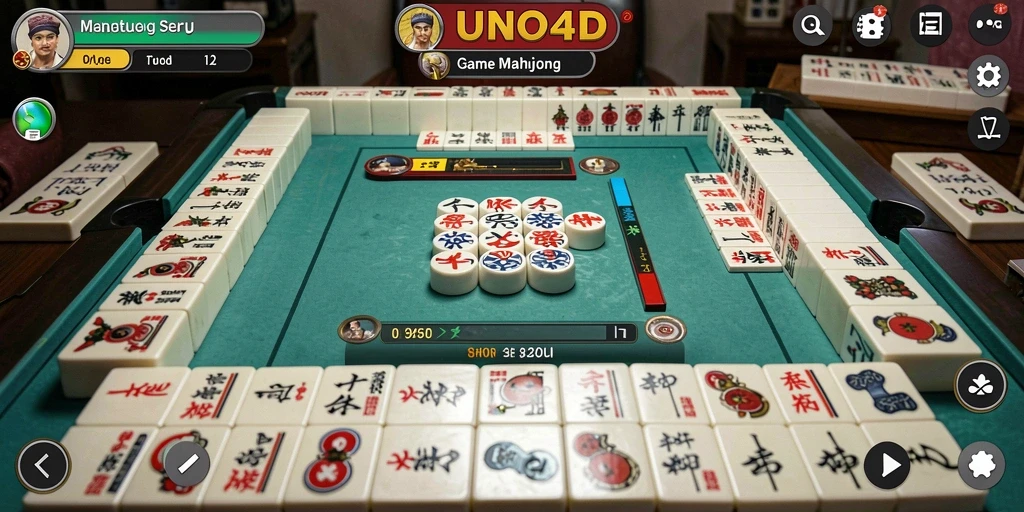 Tampilan gameplay seru dalam game Mahjong UNO4D.